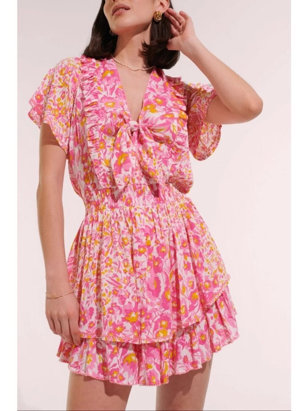 Poupette St Barth Alyson Mini Dress Pink Nuances Womens Size Small
